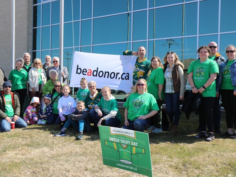 Quinte West BeADonor Flag Raising and GreenShirtDay