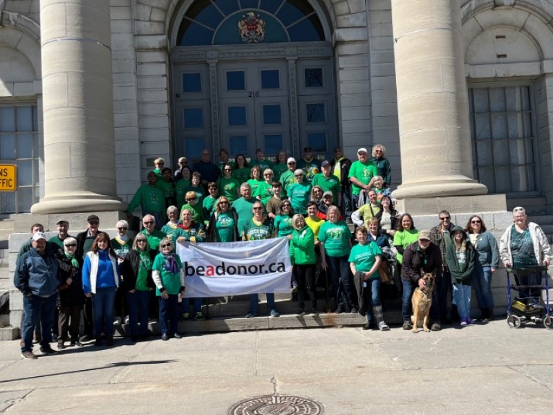 Kingston BeADonor Flag Picture and #GreenShirtDay Event