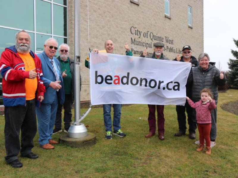 Quinte West BeADonor Flag Raising and #GreenShirtDay Event