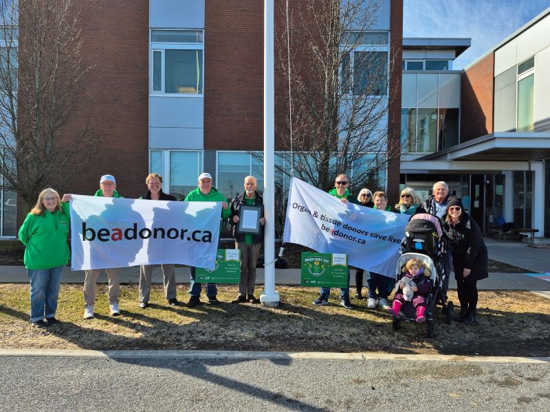 Napanee BeADonor Flag Raising and #GreenShirtDay Event