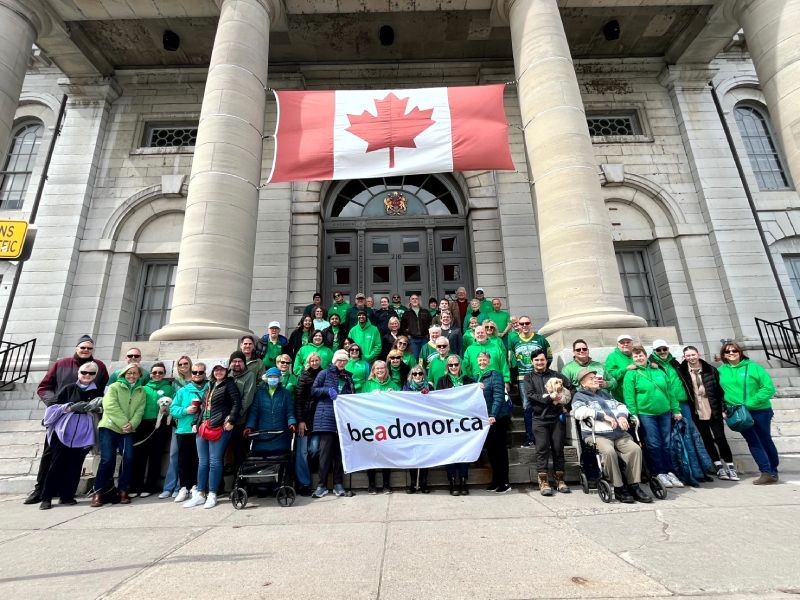 Kingston BeADonor Flag Picture and #GreenShirtDay Event