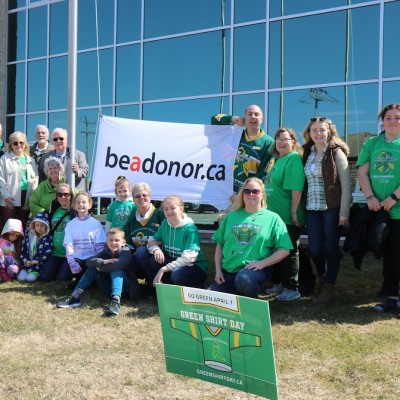 Quinte West BeADonor Flag Raising and GreenShirtDay 