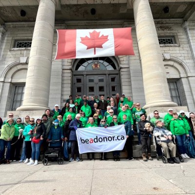 Kingston BeADonor Flag Picture and #GreenShirtDay Event